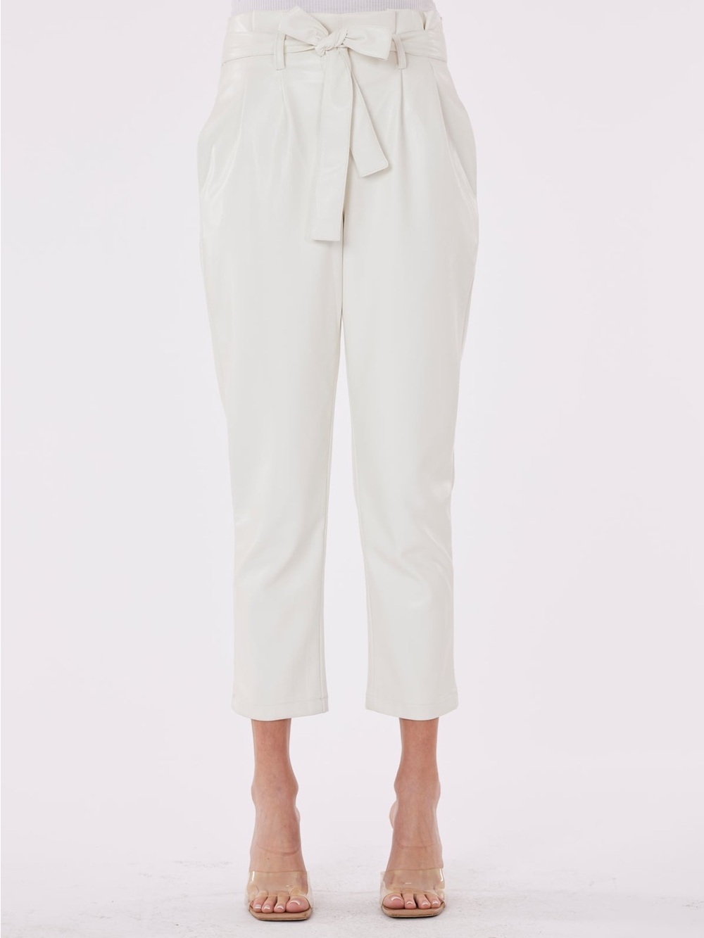 Lucy Paris Vegan Leather Pleated front Pants L